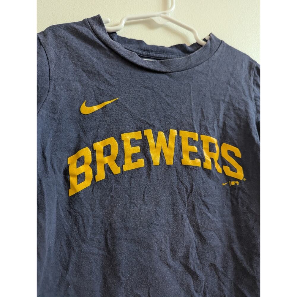 Nike Milwaukee Brewers Renfroe 8 Shirt Navy Short Sleeve - Picture 2 of 4